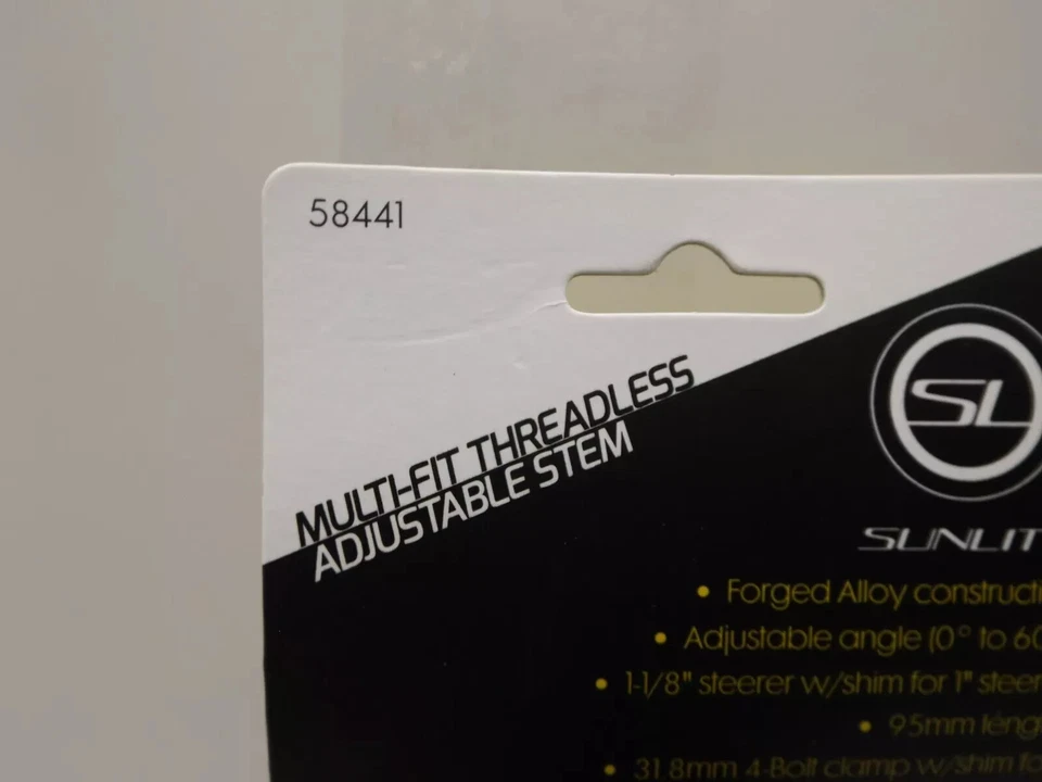 Sunlite Stem MTB Adj Ahd 95 Universal Black 31.8-2 Bicycle Parts - Image 3 of 3