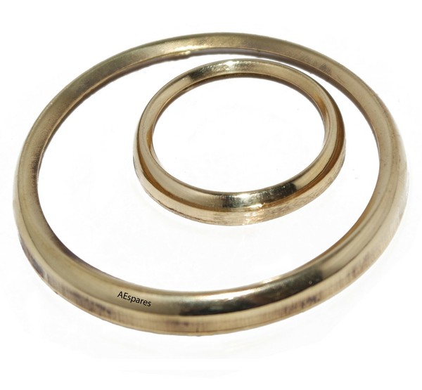 FüR Royal Enfield Tachometer & Amperemeter Messing Einfassung Ring Felge S2U-image