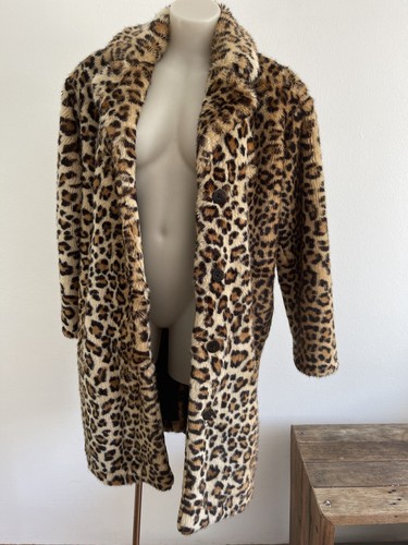 les coyotes paris leopard faux fur Coat Jacket 16 YRS Teenager Cheetah France ++ - Picture 8 of 12