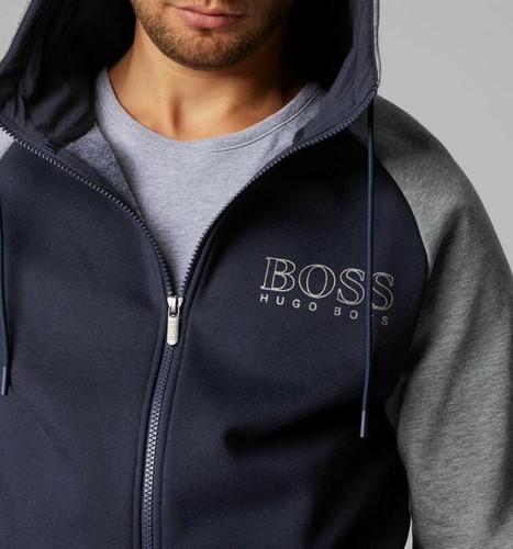 Nuevo Hugo Boss Hombre Gris Azul Chándal Chaqueta Body Warmer Golf Abrigo Top Mediano - Imagen 5 de 8
