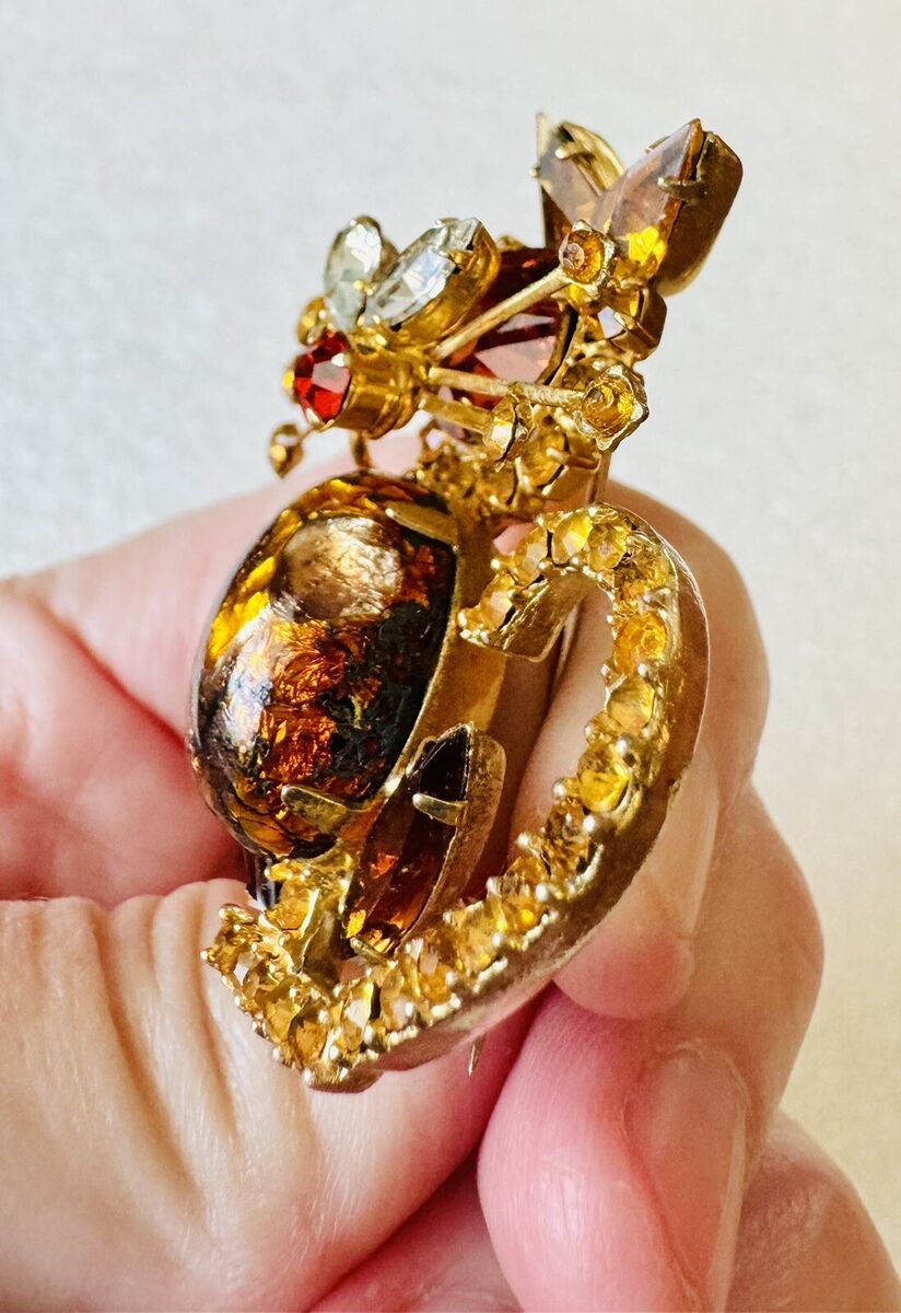 Vintage Juliana D&E Kitty Cat Rhinestones & Colorful