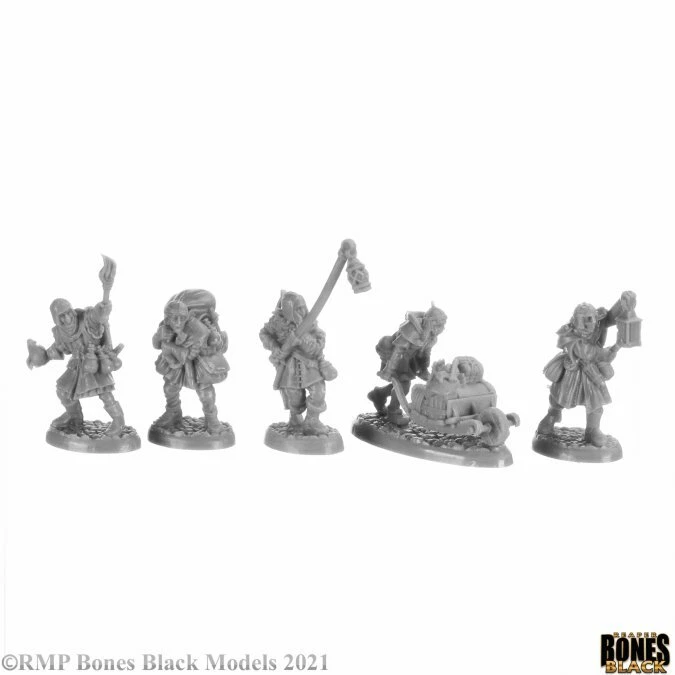 HENCHMEN & HIRELINGS BOX SET Reaper Miniatures Bones Black REM44149 D&D - Image 2 of 4