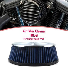 Blue Motorcycle Air Filter Cleaner Intake Element For Harley Road 1999 Dyna 1X