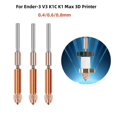 MARKENLOS Para impresora 3D Creality K1/K1 Max 0,4 mm-0,8 mm K1 boquilla boquillas de intercambio rápido