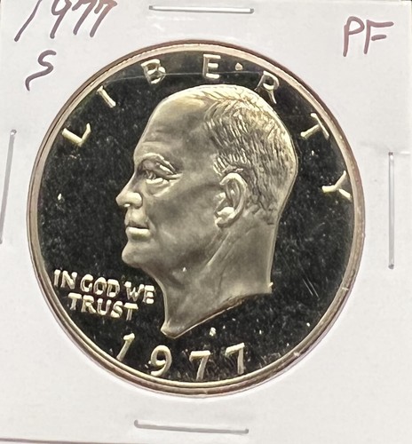 1977-S EISENHOWER DOLLAR STRAIGHT FROM PROOF SET  ACTUAL COIN #5539 - Picture 1 of 2