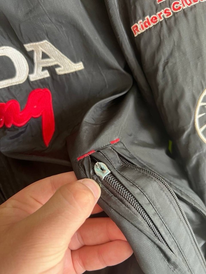 HONDA The Red Riders Racing Winter Jacket vtg 90s Black Bikers USED ...