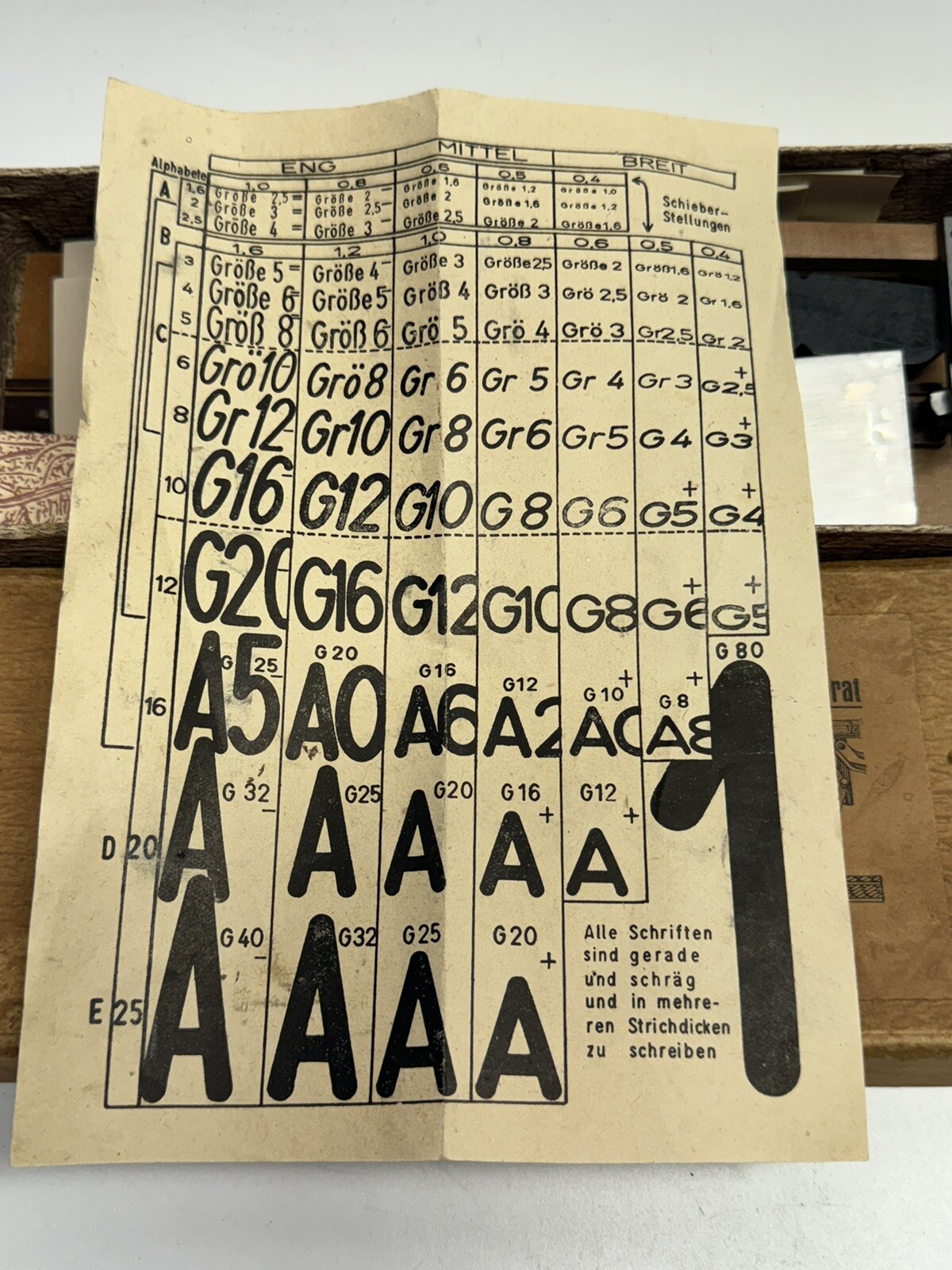 RARE NOS Vintage Writing instrument DINGRAPH SCHRIFTEN Inscriptions Alphabet