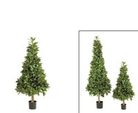Lorbeerkegel Kunstbaum Mit Zementtopf 110Cm Mit 1250 BläTter Von Ibizanos