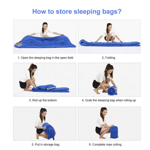 4 SEASON SINGLE SLEEPING BAGS CAMPING RECTANGULAR ENVELOPE ZIP UP KIDS ADULT - Picture 14 of 20