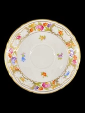 Vintage Empress Dresden Flowers Porcelain Saucer Bavaria Schumann Germany VG+