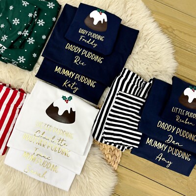 mummy's christmas pudding dress Outfit Adult CHRISTMAS PUDDING PYJAMAS- Personalised Family Set Adult Kids Baby Sleepwear UK Size:41.5 (US 10.5)