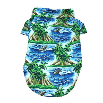 Dog Camp Shirt   Doggie Design Blue & Green Island Life   XS 2XL   NEW