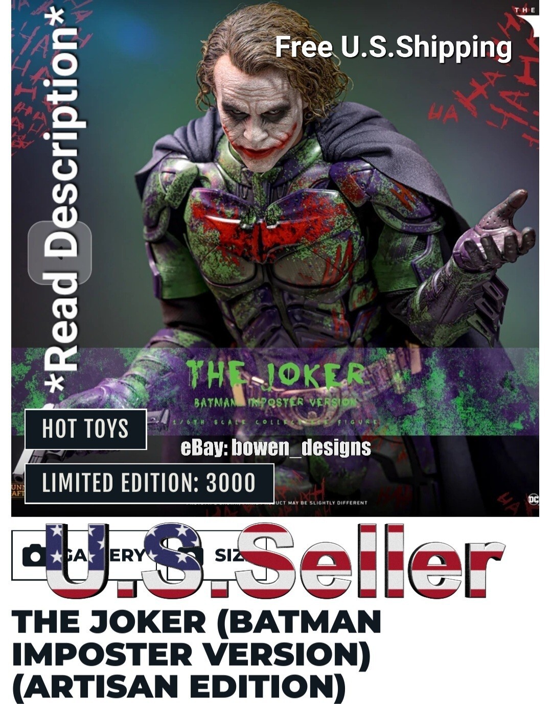 Hot Toys Exclusive 1/6 The Dark Knight JOKER Artisan Edition 12 ...