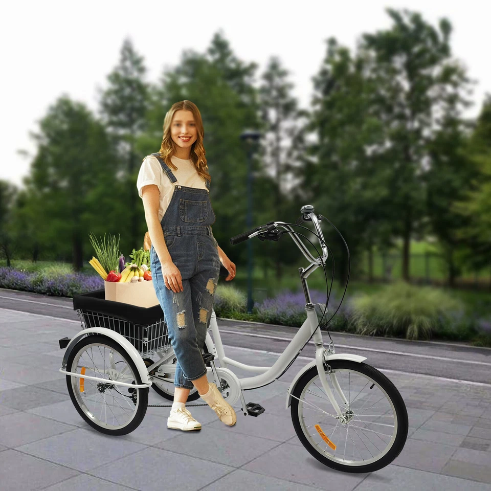 20" Dreirad für Erwachsene 8 Gang Lastenfahrrad Seniorenrad Mit Einkaufskorb DHL - Bild 3 von 4