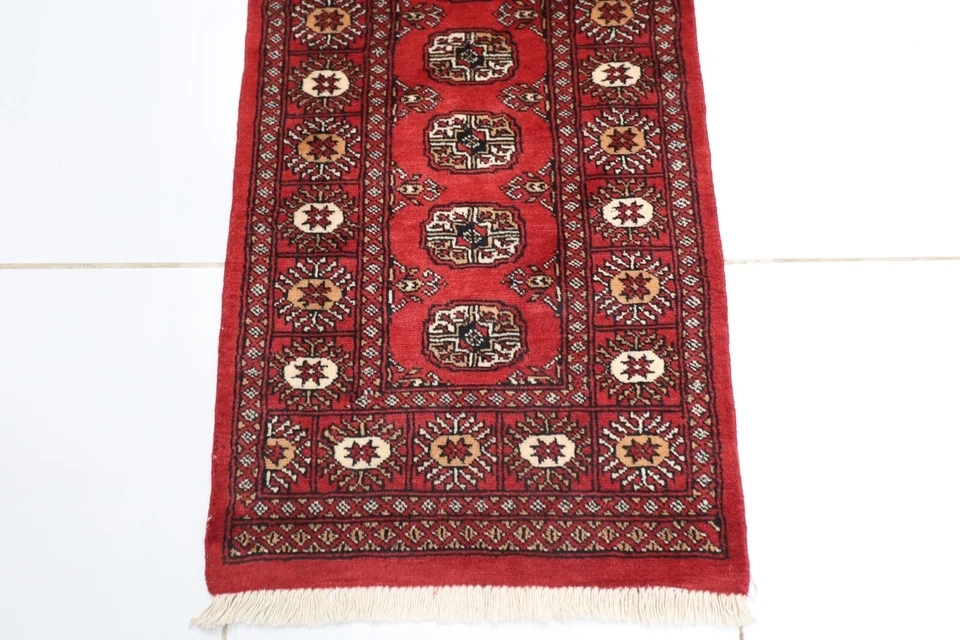 6 ft Tribal Runner Rug 2'2 x 6'4 Afghan Hand Knotted 100% Wool Bedroom Rug - Image 3 of 4