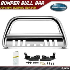 3 Ss Bull Bar Front Bumper Push Grille Guard For Chevy Silverado 1500 19-24
