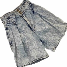 Vtg Y2K Acid Wash Denim Women  s Shorts High Waist Mom 90s Sz 7 /8 Small Juniors