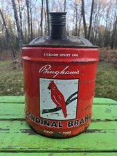 Vintage Binghams Cardinal Brand 5 Gal. Gas Can Cleveland Ohio