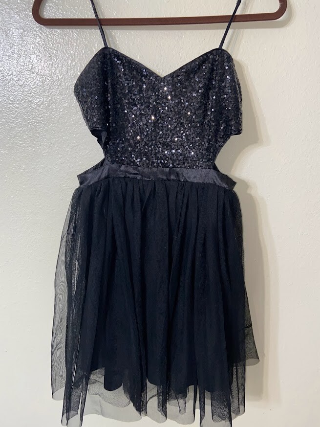 slim fit dress slacks Sequin Mini Dress Black / Xs