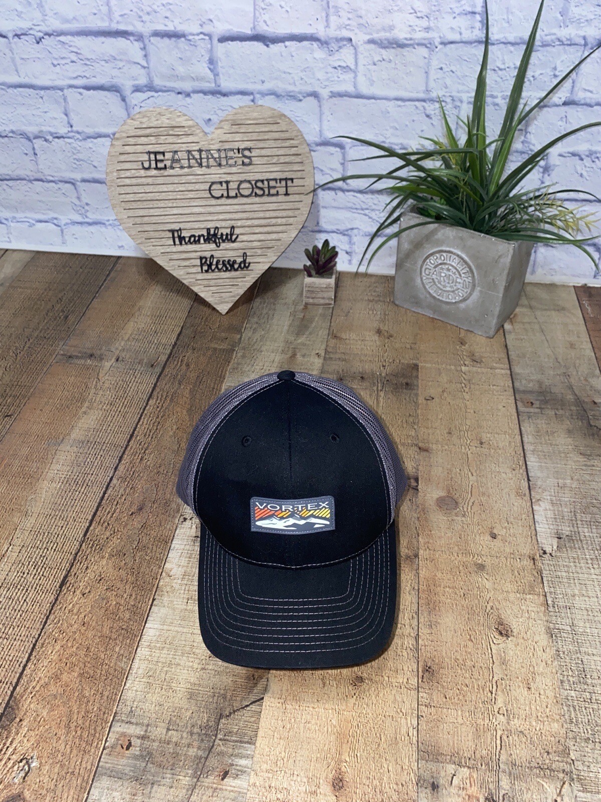 Vortex Gray Black Snapback Adjustable Hat - image 5