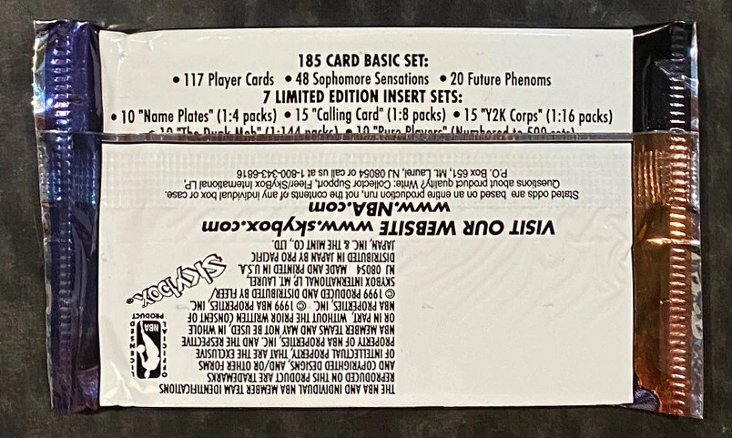 1999-00 Skybox NBA Hoops Basketball Factory Sealed Retail Pack - 12 Cards - Image 2 of 3