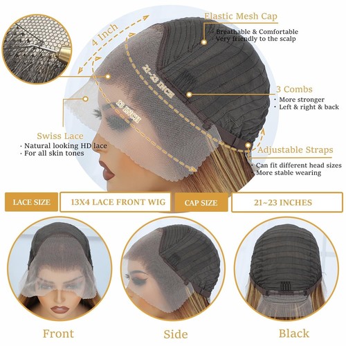Heat Resistant 13x4 Honey Blonde Body Wave Wig - Glueless & Versatile Styles - Picture 6 of 9