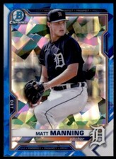 2021 Bowman Sapphire Chrome Prospects #BCP-111 Matt Manning Detroit Tigers