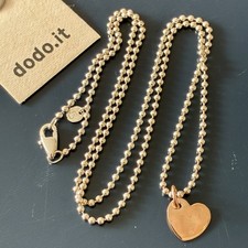 Dodo Pomellato Collana Argento 50 Cm Ciondolo Cuore Grande Oro Rosa Unisex Origi