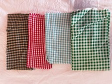 31 Gingham Check Fabric Lot Red Green Blue Black Quilt Craft