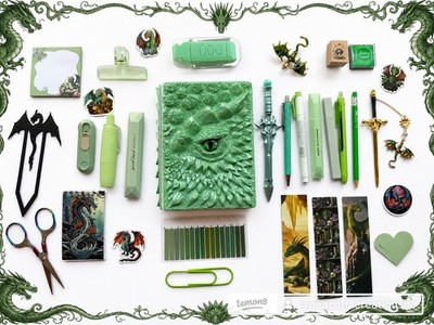 3D Macaron Green Dragon Journal 