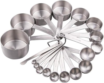 Measuring Cups and Spoons Set 18, Stainless Steel Measuring Cups and Spoons S...
