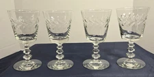 Libby Rock Sharpe Empire Wreath Crystal Wine/Water Glass 8oz Set of 4