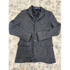 Polo Ralph Lauren Grey Herringbone Cotton Wool Blazer Sport Coat Mens Small S/P