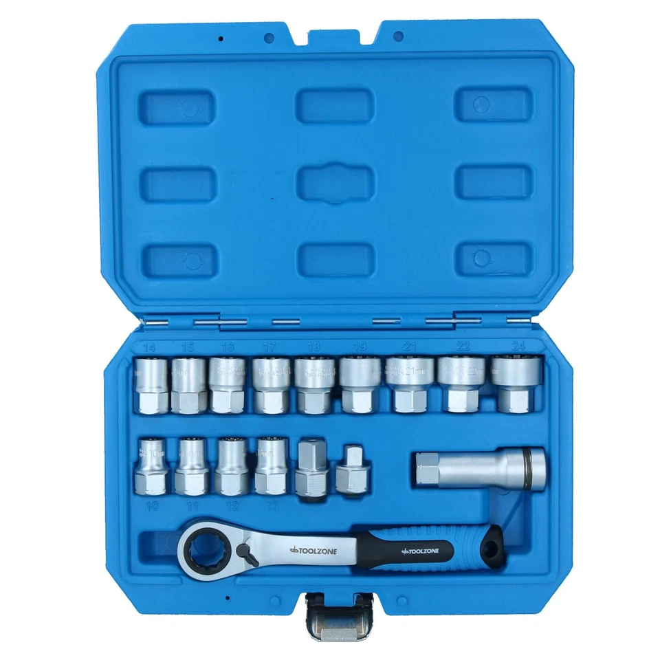 Go-Thru Go Through Metric MM Socket Set 3/8in. + 1/2in. Drive 10 – 24mm 17pc - Image 2 of 4