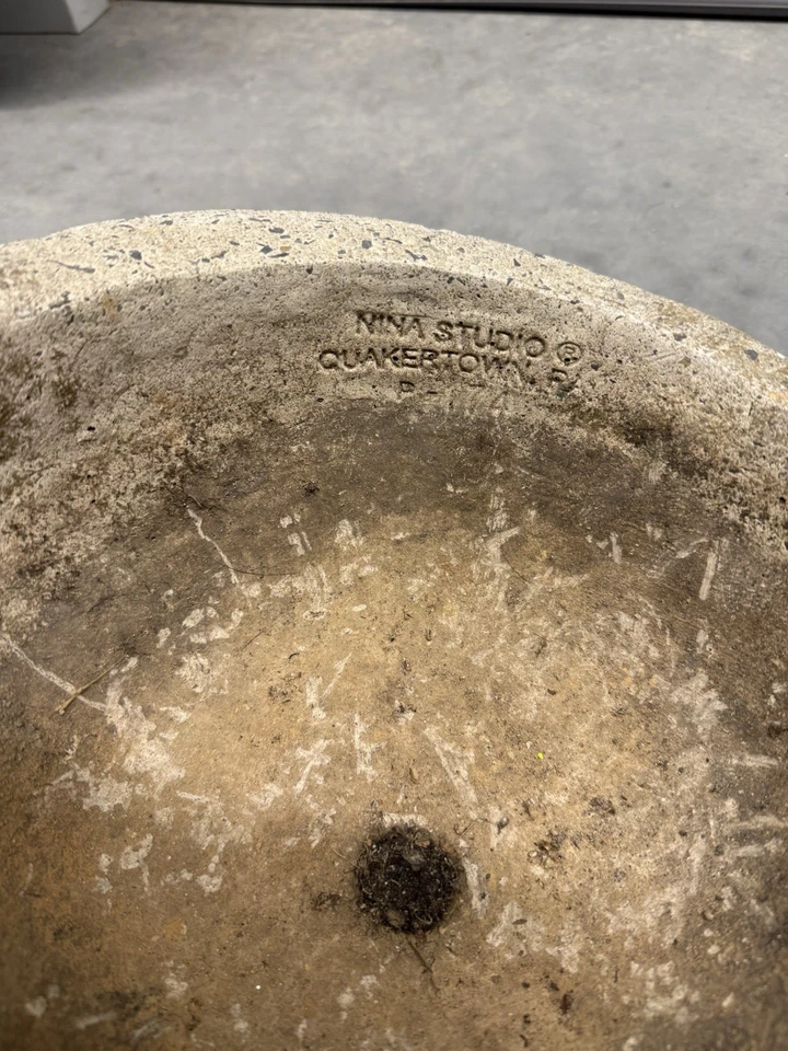 Vintage Nina Studios Half Faced Cast Stone Planter Surreal Dali Quakertown Rare - Image 3 of 4