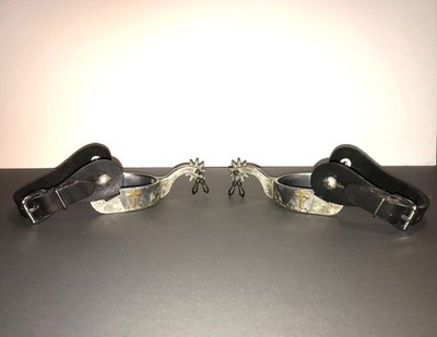  Antique Hand Tooled Cowboy Spurs with Jiggle Bobs