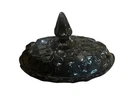 Vintage Anchor Hocking Black Amethyst Butter Dish Fairfield Pattern 1977 7”long