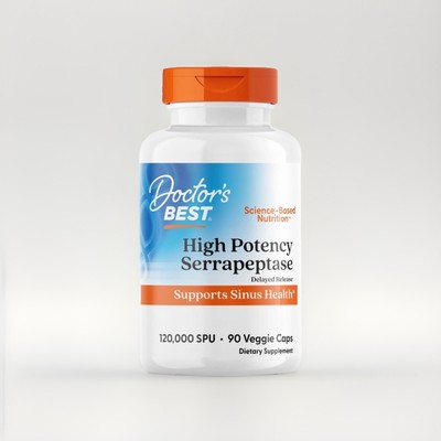 Doctors Best High Potency Serrapeptase 120,000 SPU 90 VegCap Exp 7/2027