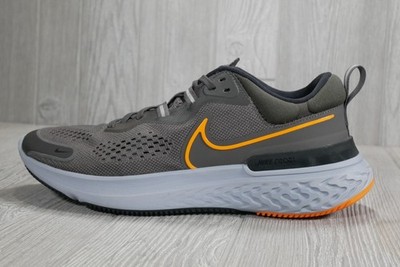 Nike React Miller 2 NBY Mens Running Shoes Ash Gray Orange CW7121 200 Size 11