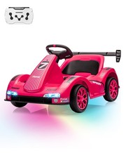 6V Kids Go Kart Remote Control Bluetooth LED All Terrain Ride On Toy