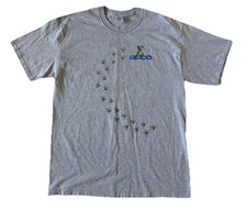 Vintage Geico Gecko Footprint Jerzees Gray T-Shirt Men XL