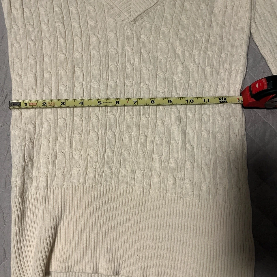 Suéter de Colección Años 2000 Y2k American Eagle Tejido Crema Manga Larga Cuello en V Para Mujer M Foto 4 de 4