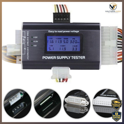 Power Supply Tester 20/24 Pin 4,6 cm LCD für SATA IDE HDD ATX ITX PC