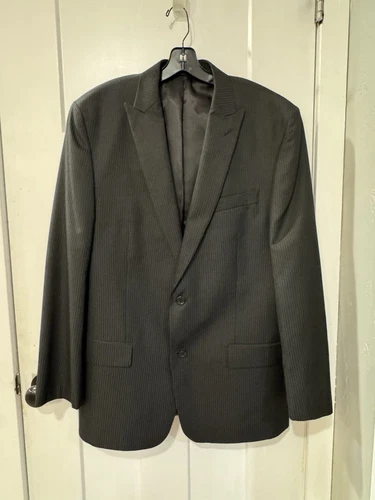 Cappotto sportivo uomo Michael Kors taglia 44L nero giacca a righe spilla