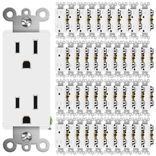 Decorator Wall Receptacle Outlet Self-grounding 15A 125V 3 Wire 5-15R UL 40Packs