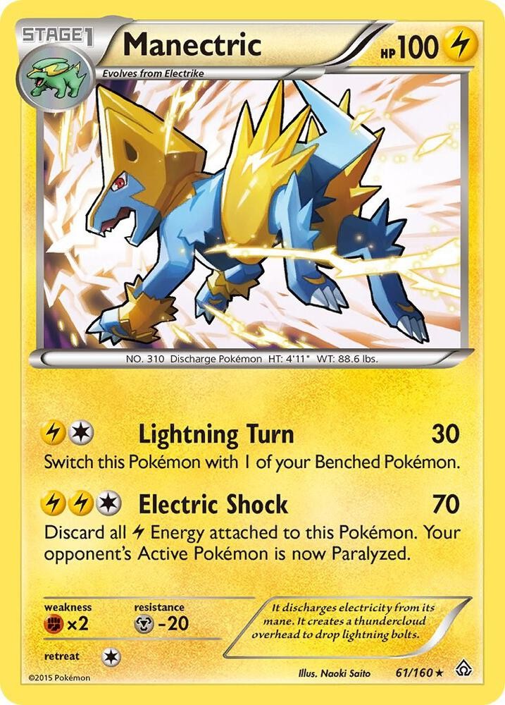 Manectric Holo Rare XY - Primal Clash 61/160 NM