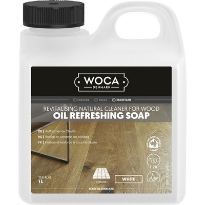 Woca Oil Refresher (Holzbodenseife), Reinigung- und Holzbodenpflege 1 Liter weiß