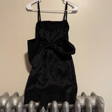 Nasty Gal Black Mini Dress Party Cocktail Homecoming Bow Spaghetti Strap Size 6