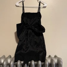 Nasty Gal Black Mini Dress Party Cocktail Homecoming Bow Spaghetti Strap Size 6