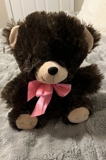 Dan Dee Collectors Choice Plush Teddy Bear Brown Pink Bow Stuffed Animal Poly